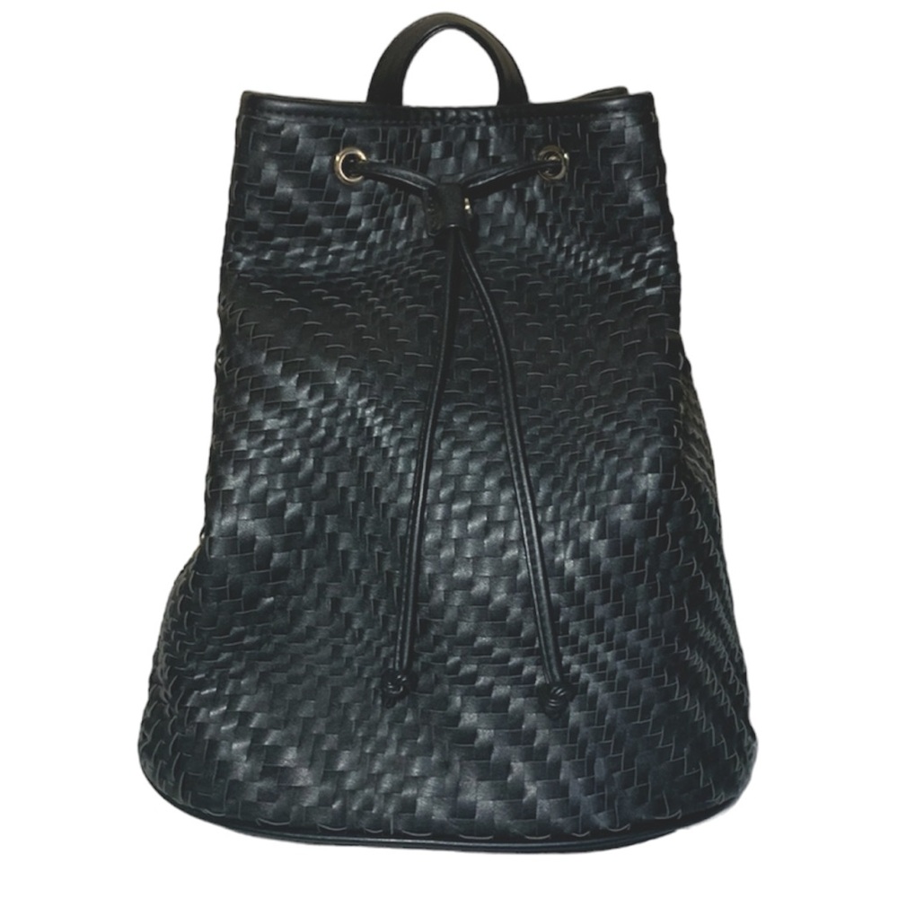 Deux Lux Soft Weaved Vegan Leather Black Backpack 🖤